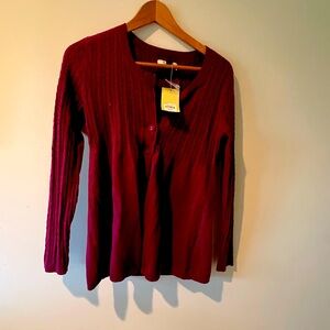 Gorgeous maroon sweater. Unique design. Brand new with original tag.